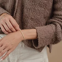 (I1/H-I) Womens 3 CT. T.W. Lab Grown White Diamond 10K Gold 7.25 Inch Tennis Bracelet