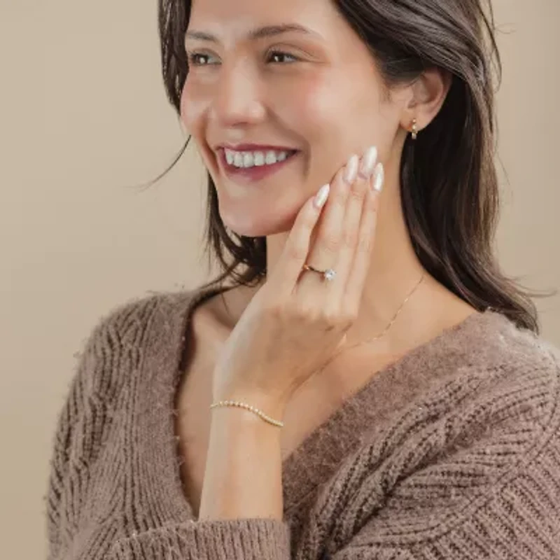 (I1/H-I) Womens 3 CT. T.W. Lab Grown White Diamond 10K Gold 7.25 Inch Tennis Bracelet