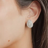 (G / Si2) Lab Grown White Diamond 14K Gold 20.1mm Pear Stud Earrings