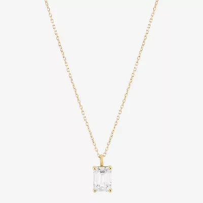 2 CT. T.W. Lab-Grown (H-I / Si1-Si2) Diamond 14K Gold Emerald-cut Pendant Necklace