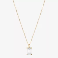 2 CT. T.W. Lab-Grown (H-I / Si1-Si2) Diamond 14K Gold Emerald-cut Pendant Necklace