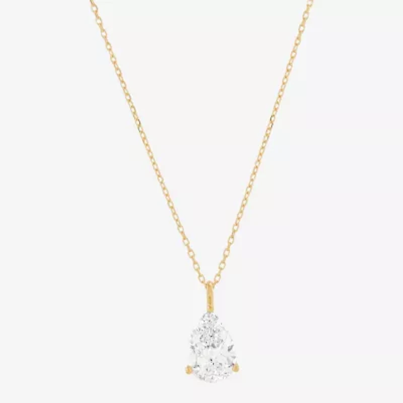 2 CT. T.W. Lab-Grown (H-I / Si1-Si2) Diamond 14K Gold Pear-cut Pendant Necklace