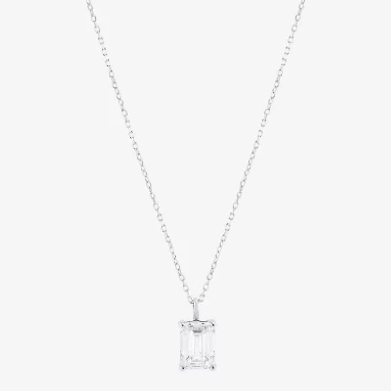 2 CT. T.W. Lab-Grown (H-I / Si1-Si2) Diamond 14K Gold Emerald-cut Pendant Necklace