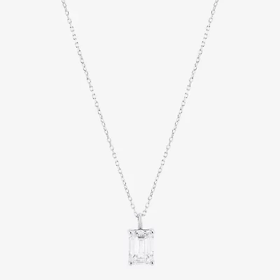 2 CT. T.W. Lab-Grown (H-I / Si1-Si2) Diamond 14K Gold Emerald-cut Pendant Necklace