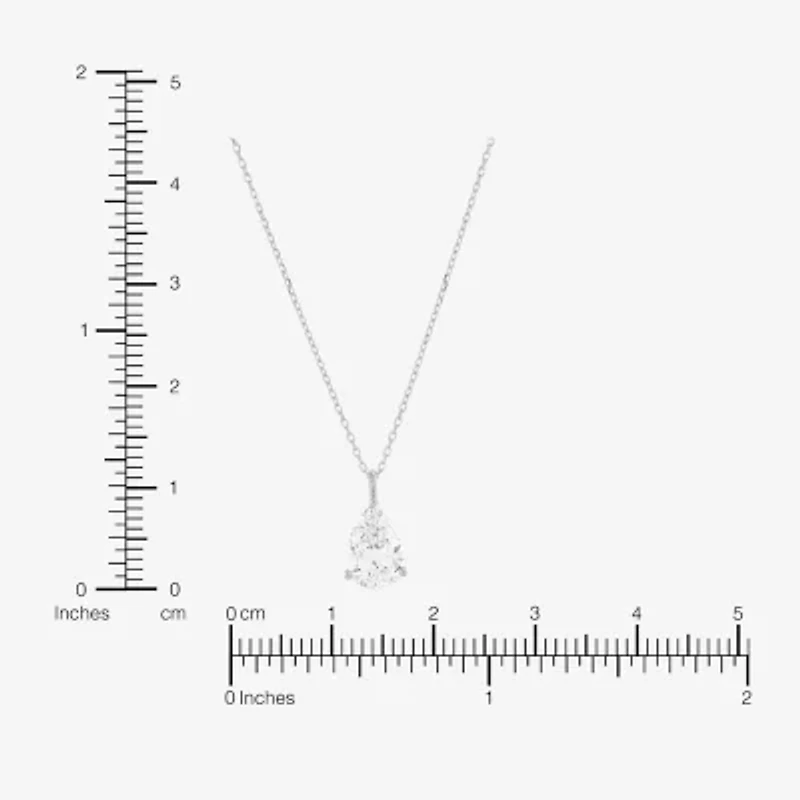 ( H-I/Si1-Si2 ) 2 CT. Lab-Grown Diamond 14K Gold Pear 18 Inch Pendant Necklace