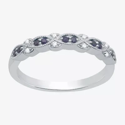 I Said Yes 1/2 CT. T.W. Lab Created Blue Sapphire Sterling Silver or 14K Gold Over Wedding Band