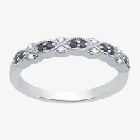 I Said Yes 1/2 CT. T.W. Lab Created Blue Sapphire Sterling Silver or 14K Gold Over Wedding Band