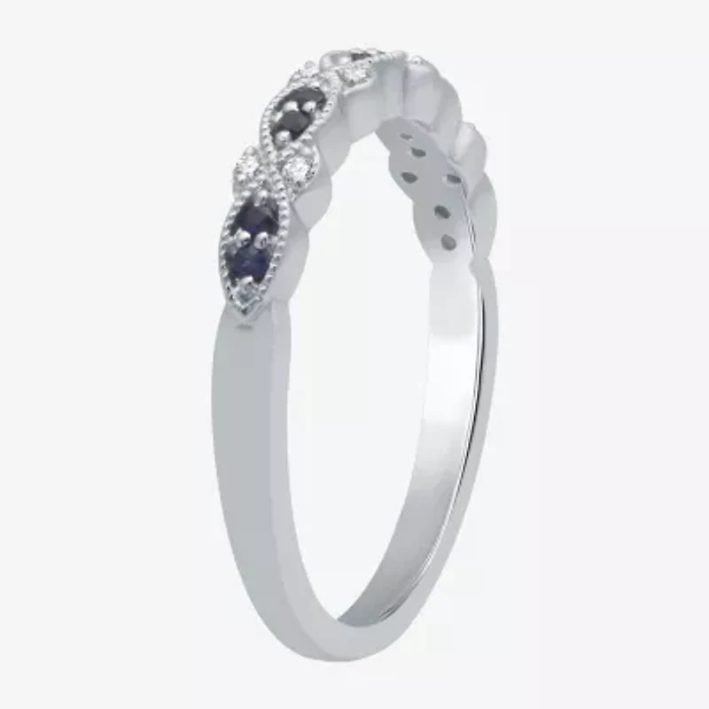 I Said Yes 1/2 CT. T.W. Lab Created Blue Sapphire Sterling Silver or 14K Gold Over Wedding Band