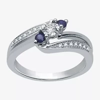 I Said Yes (H-I / I1) Womens 1/8 CT. T.W. Lab Grown White Diamond Sterling Silver or 14K Gold Over Side Stone 3-Stone Engagement Ring