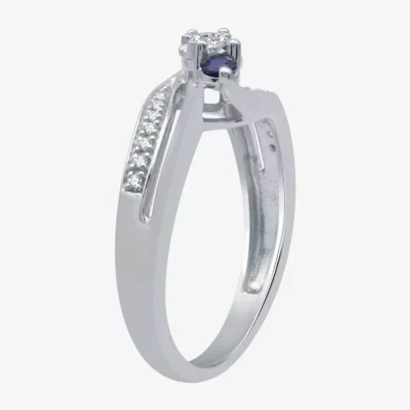 I Said Yes (H-I / I1) Womens 1/8 CT. T.W. Lab Grown White Diamond Sterling Silver or 14K Gold Over Side Stone 3-Stone Engagement Ring