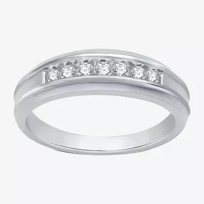 I Said Yes (H-I / I1) Mens 1/4 CT. T.W. Lab Grown White Diamond 14K Two Tone Gold Over Silver Wedding Band