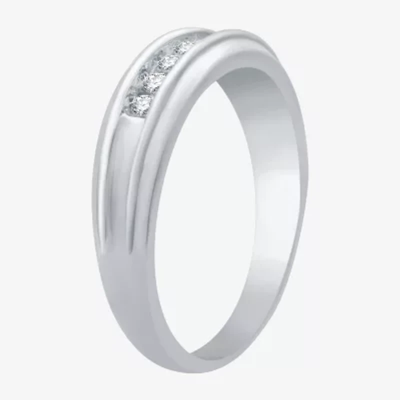 I Said Yes (H-I / I1) Mens 1/4 CT. T.W. Lab Grown White Diamond 14K Two Tone Gold Over Silver Wedding Band