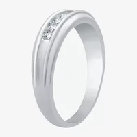 I Said Yes (H-I / I1) Mens 1/4 CT. T.W. Lab Grown White Diamond 14K Two Tone Gold Over Silver Wedding Band