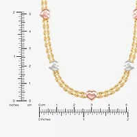 Womens 10K Tri-Color Gold 18 Inch Rope Chain Necklace