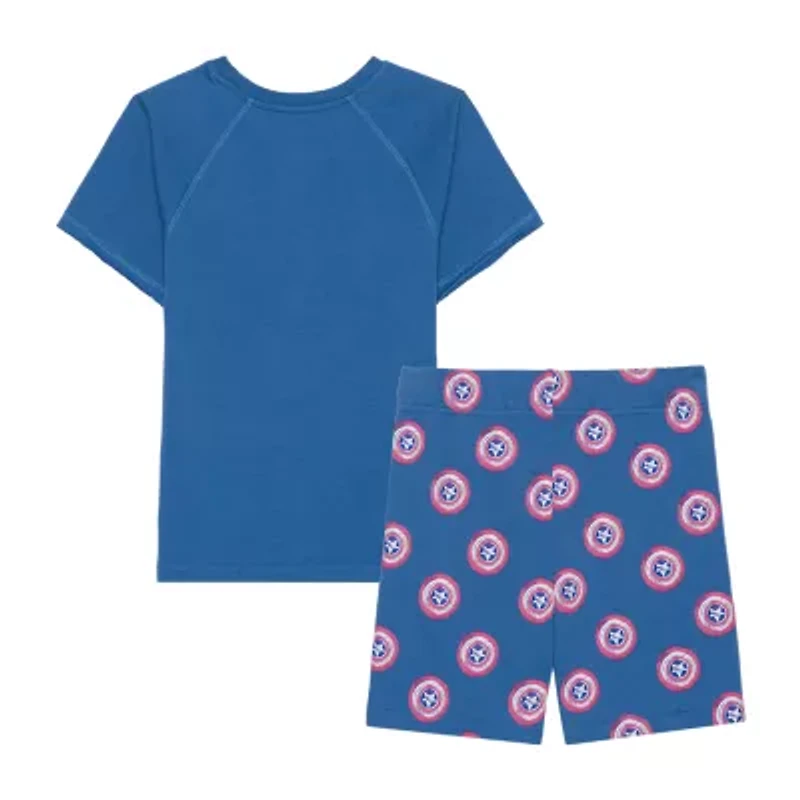 Disney Collection Little & Big Kid Boys 2-pc. Captain America Short Set