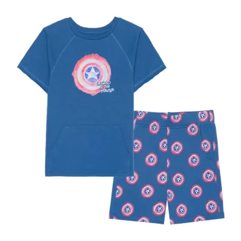 Disney Collection Little & Big Kid Boys 2-pc. Captain America Short Set