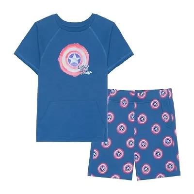 Disney Collection Little & Big Kid Boys 2-pc. Captain America Short Set