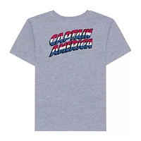 Disney Collection Little & Big Kid Boys Crew Neck Short Sleeve Classic Fit Captain America Graphic T-Shirt