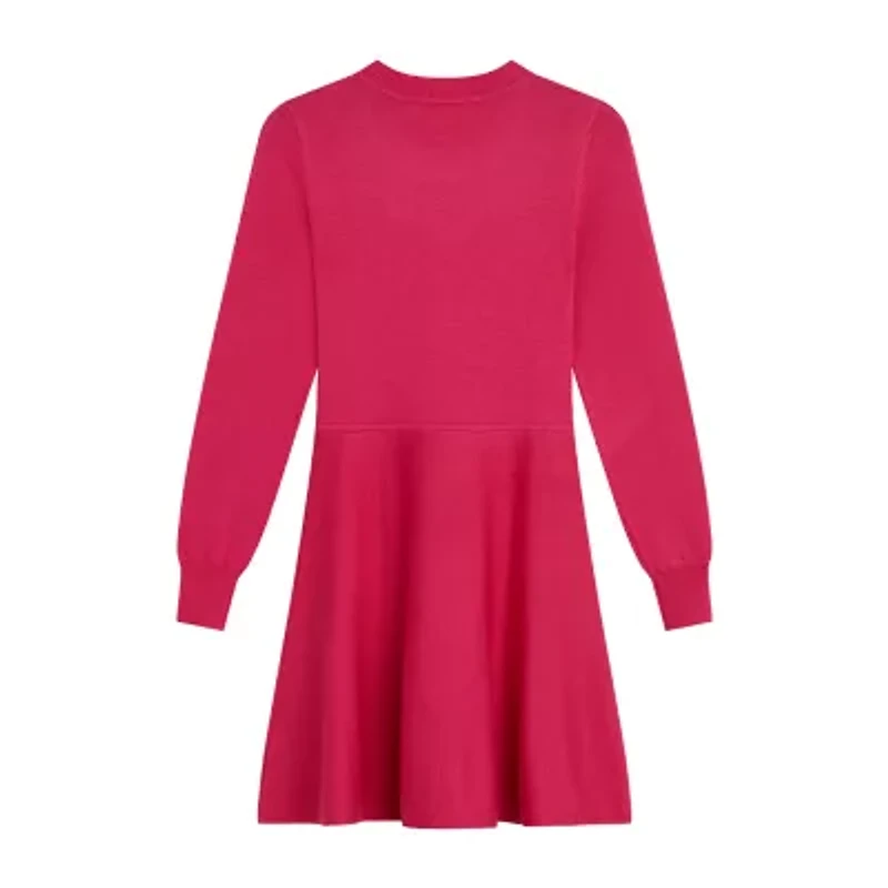 Knit Works Big Kid Girls Long Sleeve Cuffed Sleeve Sweater Dress