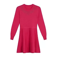 Knit Works Big Kid Girls Long Sleeve Cuffed Sleeve Sweater Dress