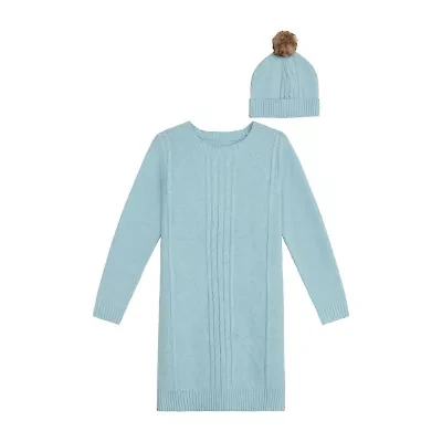 Knit Works Big Kid Girls Long Sleeve Cuffed Dress Set