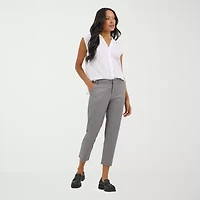 Lee Wrinkle Free Womens Stretch Fabric Straight Mid Rise Capri Pant