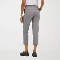 Lee Wrinkle Free Womens Stretch Fabric Straight Mid Rise Capri Pant