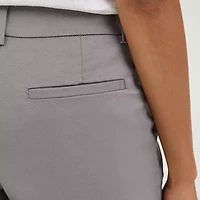 Lee Wrinkle Free Womens Stretch Fabric Straight Mid Rise Capri Pant