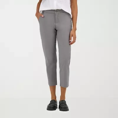 Lee Wrinkle Free Womens Stretch Fabric Straight Mid Rise Capri Pant