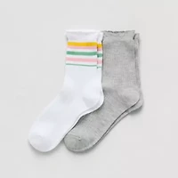 Arizona Ruffle Womens 2 Pair Crew Socks