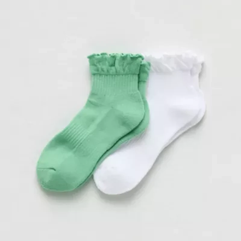 Arizona Lettuce Edge Womens Multi-Pack 2 Pair Low Cut Socks