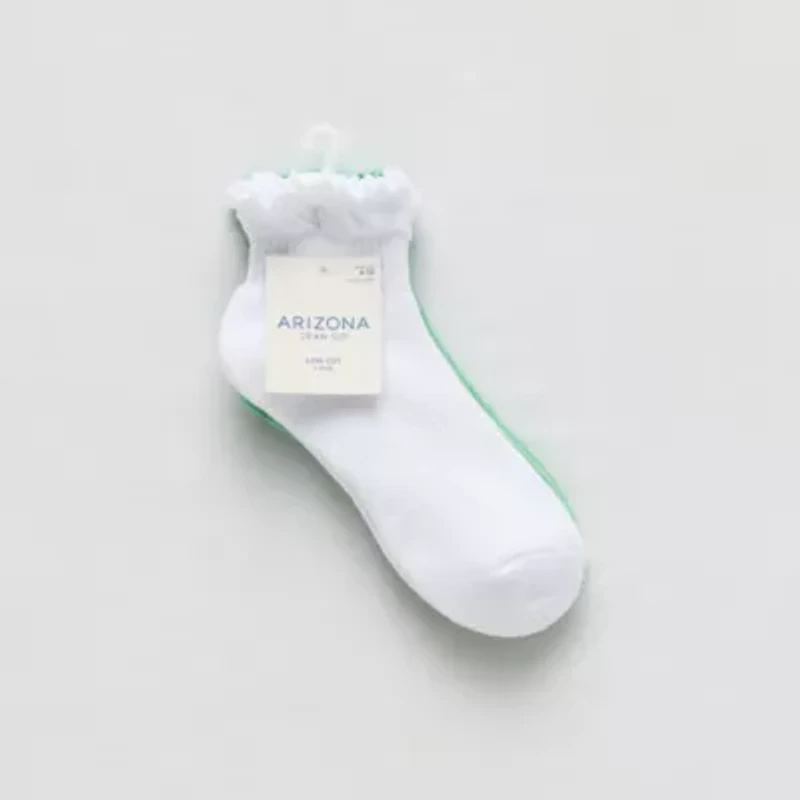 Arizona Lettuce Edge Womens Multi-Pack 2 Pair Low Cut Socks