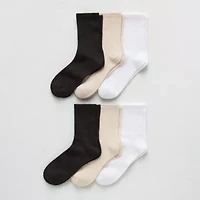 Mixit Sport Rib Short Womens 6 Pair Crew Socks