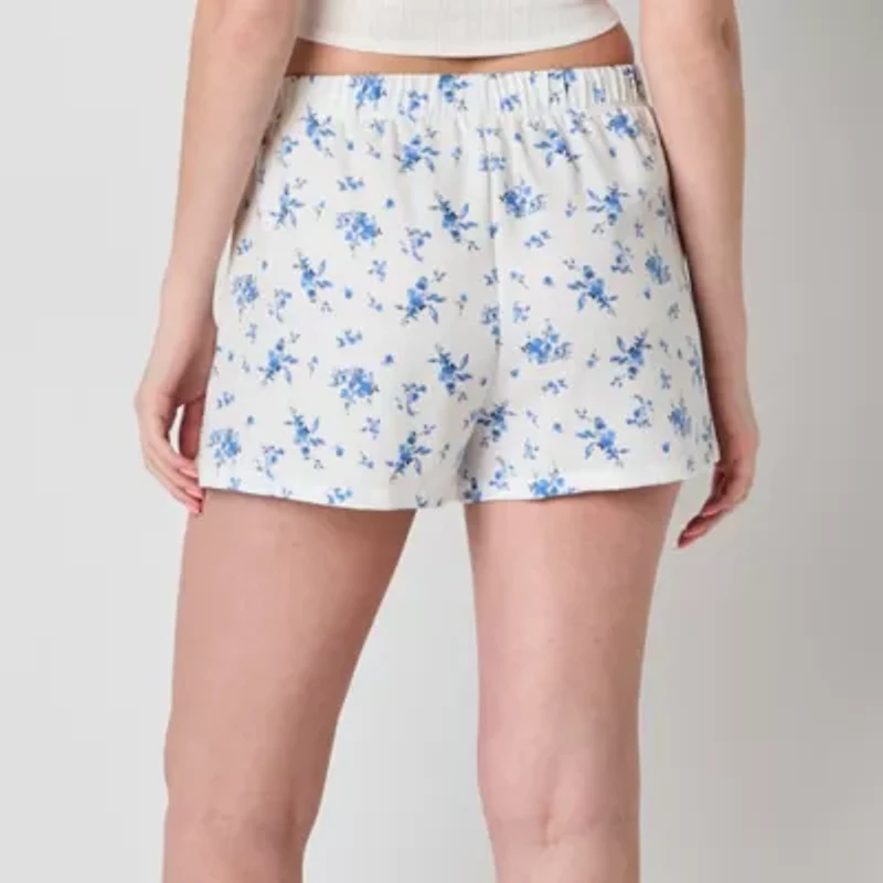 Arizona Body Womens Flannel Juniors Pajama Shorts