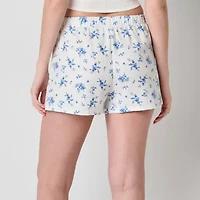 Arizona Body Womens Flannel Juniors Pajama Shorts