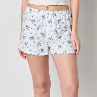 Arizona Body Womens Flannel Juniors Pajama Shorts