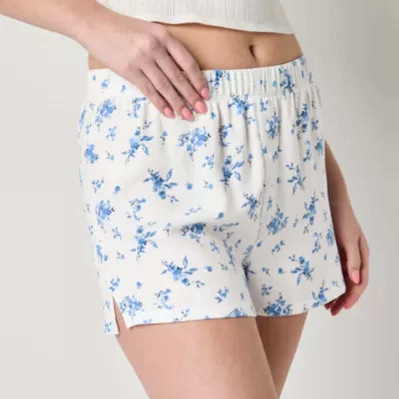 Arizona Body Womens Flannel Juniors Pajama Shorts