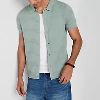 Frye and Co. Southwestern Stitch Mens Short Sleeve Regular Fit Button-Down Shirt