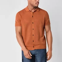 mutual weave Mens Short Sleeve Regular Fit Button-Down Shirt