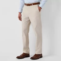Stafford Linen Blend Extended Tab Mens Regular Fit Flat Front Pant