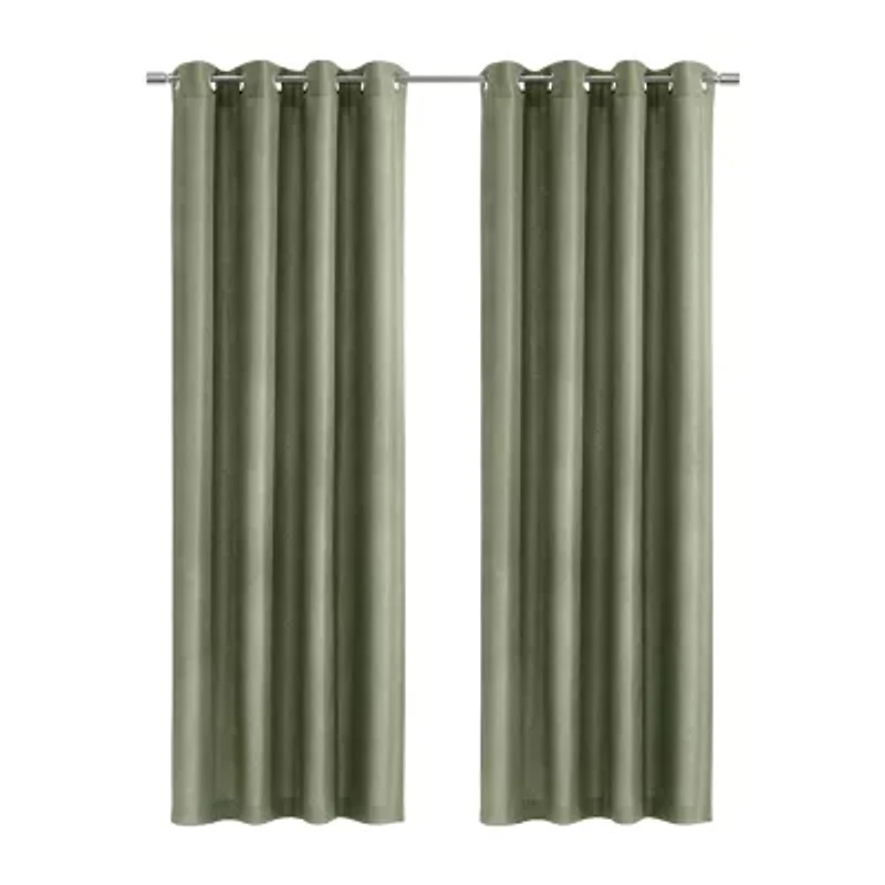 Abstract Grommet Top Light-Filtering Single Curtain Panel