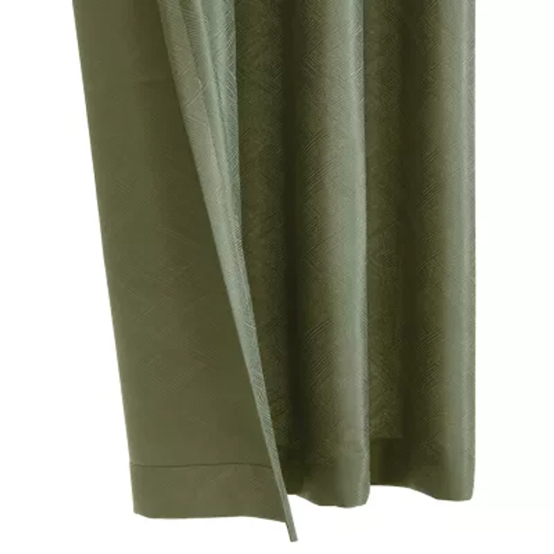 Abstract Grommet Top Light-Filtering Single Curtain Panel