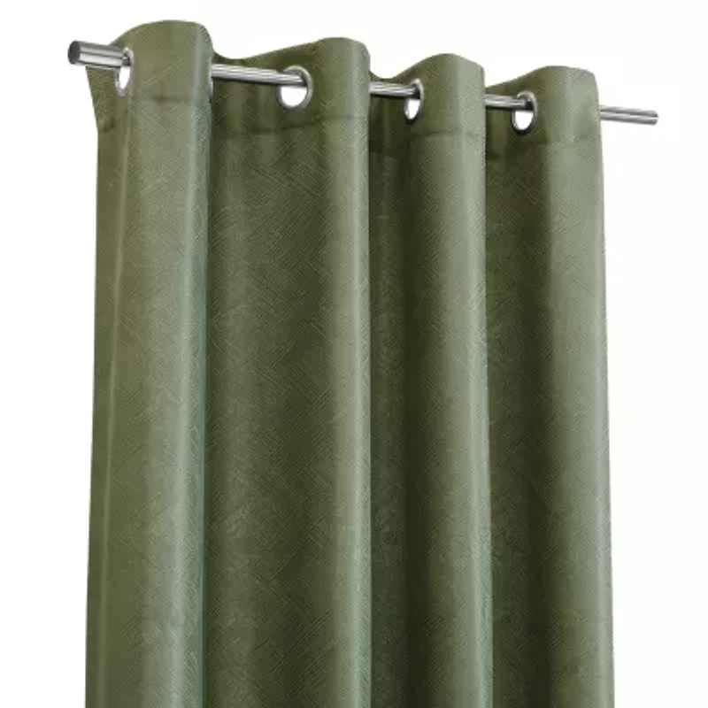 Abstract Grommet Top Light-Filtering Single Curtain Panel