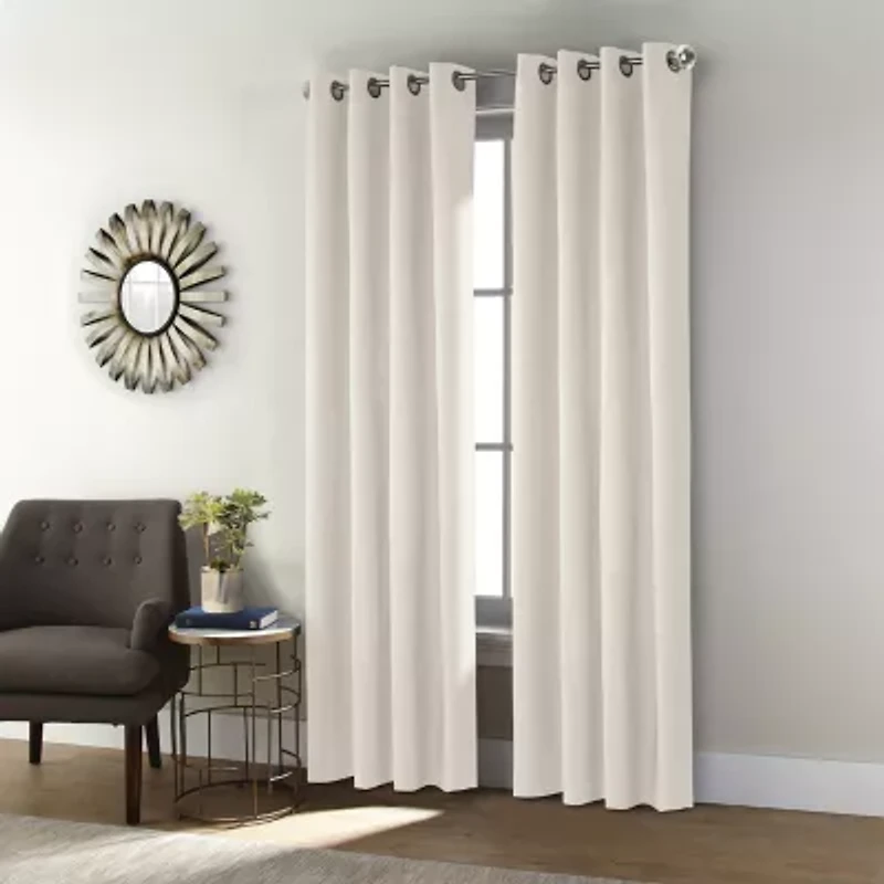 Thermaplus Shadow Grommet Top Energy Saving 100% Blackout Single Curtain Panel