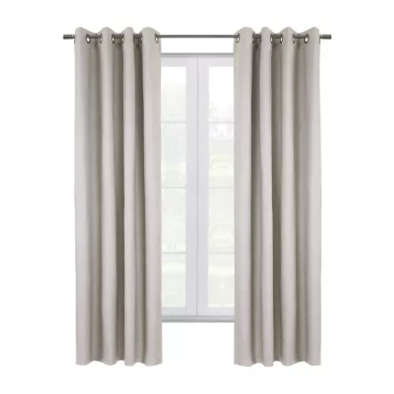 Thermaplus Shadow Grommet Top Energy Saving 100% Blackout Single Curtain Panel