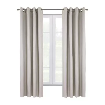 Thermaplus Shadow Grommet Top Energy Saving 100% Blackout Single Curtain Panel