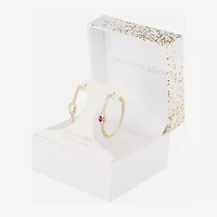 Sparkle Allure Womens Multi Color Crystal 14K Gold Over Brass 38.3mm Hoop Earrings