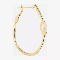 Sparkle Allure Womens Multi Color Crystal 14K Gold Over Brass 38.3mm Hoop Earrings