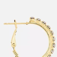 Sparkle Allure Womens Crystal 14K Gold Over Brass 25.1mm Hoop Earrings