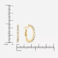 Sparkle Allure Womens Crystal 14K Gold Over Brass 25.1mm Hoop Earrings